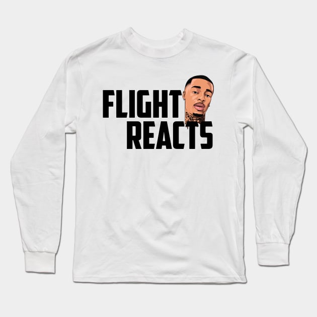 Flight Reacts with head (Black) Long Sleeve T-Shirt by Justbrian